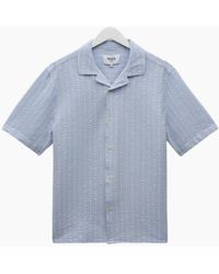 Wax London - Didcot Seersucker Stripe Short Sleeve Shirt - Lyst