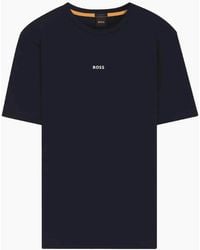 BOSS - T-Chup Logo Print Relaxed Fit Dark T-Shirt - Lyst
