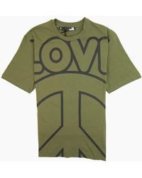 Love Moschino - Love Peace Cotton T-Shirt Khaki - Lyst