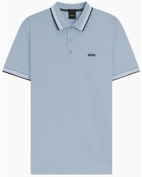 BOSS - Paddy Cotton Pique Sky Polo Shirt - Lyst