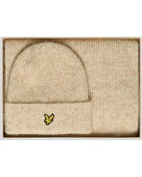Lyle & Scott - Brushed Scarf And Beanie Set - Lyst