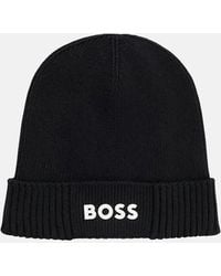 BOSS - Boss Asic-X Cotton Wool Beanie Dark - Lyst