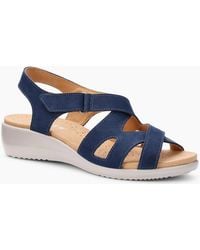 Hotter - Eliana Wide Fit Low Wedge Sandals - Lyst