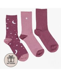 Totes - Toasties Ankle Cotton Blend 3 Pack Socks Star - Lyst