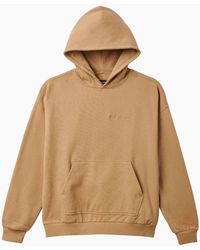 Brixton - Embroidered Heavyweight Oversized Sand Hoodie - Lyst