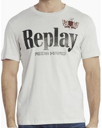 Replay - Graphic Logo Round Neck T-Shirt - Lyst