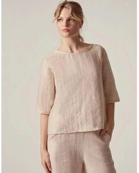James Lakeland - Linen Blend Button-Back Top - Lyst