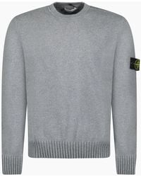 Stone Island - Thick Knitted Compass-Badge Sweater - Lyst