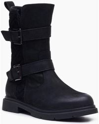 Hush Puppies - Celine Buckle Leather Boots - Lyst