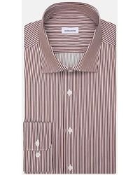 Seidensticker - Regular Fit Easy Iron New Kent Striped Business Shirt Burgundy - Lyst