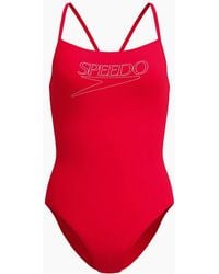 Speedo - Ladies Logo Endurance+ Thin Strap One Piece Swimsuit - Lyst