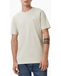 AllSaints - T Shirts Lycra Stretch Cotton Crew Neck Short Sleeve Summer Tee - Lyst