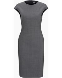 BOSS - Dironah Crew Neck Knee Length Sheath Dress - Lyst