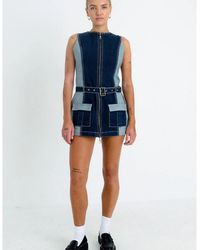The Ragged Priest - Rag Hose Crew Neck Sleeveless Mini Dress - Lyst