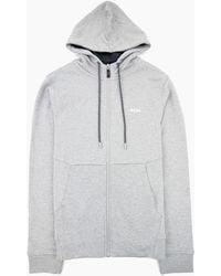BOSS - Saggy Embroidered Contrast Logo Zip Up Sweatshirt 059 - Lyst