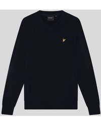 Lyle & Scott - Cotton Merino V Neck Jumper - Lyst