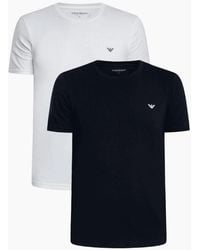 Emporio Armani - Cotton 2-Pack Round Neck Eagle Logo/ T-Shirt - Lyst
