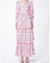 True Decadence - Cut Out Square Neck Long Sleeve Maxi Dress - Lyst