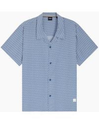 BOSS - Straight Fit Patterned Beach Shirt - Lyst