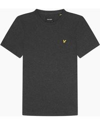 Lyle & Scott - Lyle & Scott Branded Chest Logo Charcoal Marl T-Shirt - Lyst