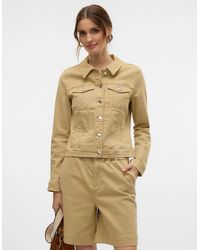 Vero Moda - Wild Soya Long Sleeve Collared Jacket Twill - Lyst