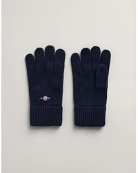 GANT - Blue Shield Wool Gloves 9930003 410 - Lyst