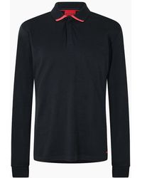 BOSS - Long Sleeve Collared Polo Shirt - Lyst