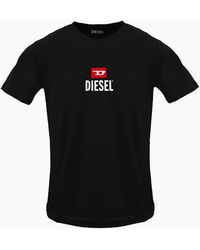DIESEL - Just Small New D Logo Caviar T-Shirt - Lyst