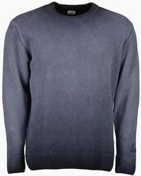 C.P. Company - Chenille Crewneck Cuff Logo Knit - Lyst