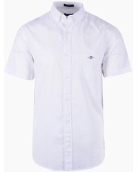 GANT - Reg Cotton Linen Short Sleeve Shirt - Lyst