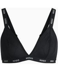 BOSS - Sporty Logo Lace Triangle Bra - Lyst