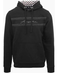 Aquascutum - Hooded Neck Signature Print Sweatshirt - Lyst