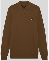 Lyle & Scott - Merino Blend Long Sleeve Polo Shirt - Lyst