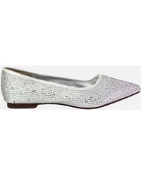 XY London - Ladies Marshall Rhinestone Pointed Flat Ballerina Flats - Lyst