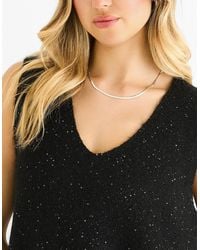 Gini London - Sequin Sparkle V Neck Vest Knit Jumper - Lyst