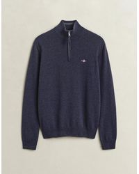 GANT - Superfine Lambswool Half Zip Sweater - Lyst