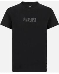 Fendi - Ff Labyrinth Embroidered T-Shirt - Lyst