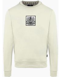 Aquascutum - Crew Neck Ribbed Collar Long Sleeve Sweatshirt - Lyst