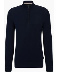 BOSS - Boss Ebrando P Half Zip Knitwear Dark - Lyst