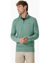 Crew - French Rib Half Zip Sweatshirt - Lyst