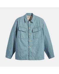 Levi's - Levi's Solid Patterned Shirt Collar Chest Pocket Shirt Jacket - Lyst