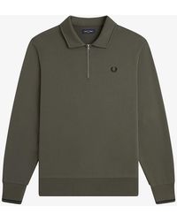 Fred Perry - M2426 Half Zip Collared Sweatshirt - Lyst