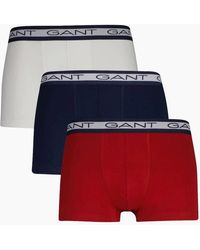GANT - 3-Pack Striped Waistband Boxer Trunks - Lyst