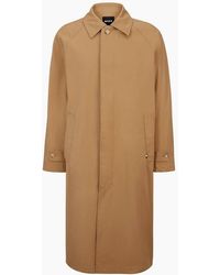 BOSS - Solid Patterned Regular Fit Overcoat - Lyst
