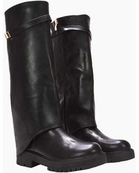 XY London - Ladies Amina Fold Over Knee-High Low Heel Boots - Lyst