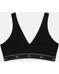 Lacoste - Essential Stretch Cotton Triangle Bralette - Lyst