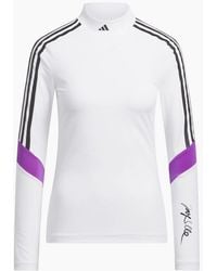 adidas - Mock Neck Long Sleeve Slim Fit Jersey Top - Lyst