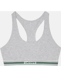 Lacoste - Heritage Stretch Cotton Racer Back Bralette Chine - Lyst