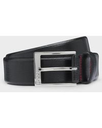 BOSS - Hugo Gellot Grained-Leather Belt With Logo Engraved Buckle - Lyst