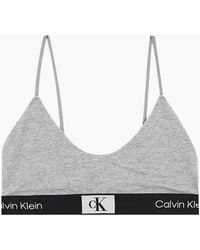 Calvin Klein - Ck 1996 Unlined String Bralette, Heather - Lyst